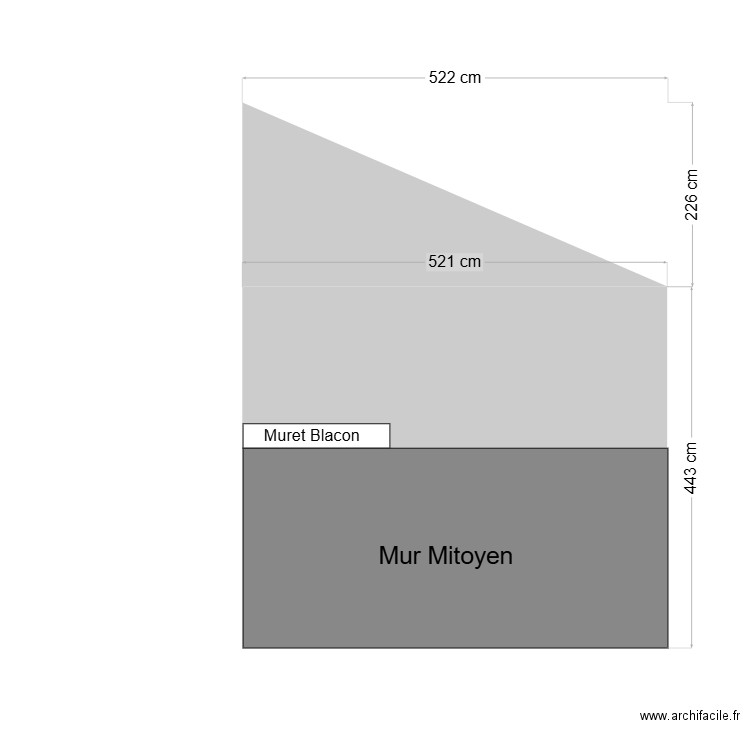 plan de façade côté arrière maison; projet. Plan de 0 pièce et 0 m2