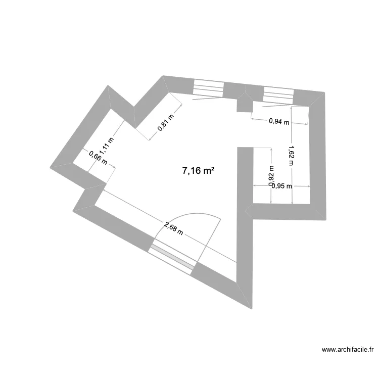 sde p 20. Plan de 1  et 7 m²