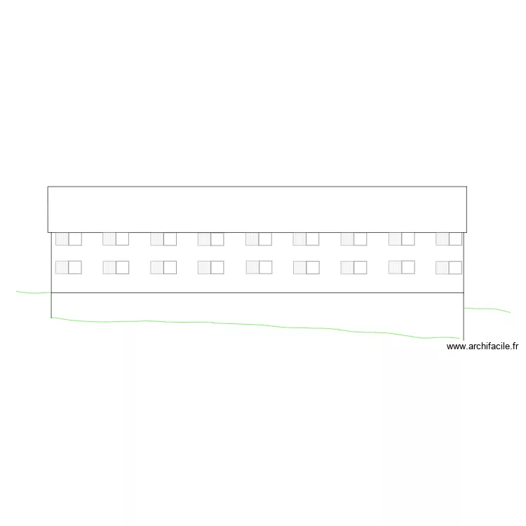 Fa&ccedil;ade ouest avant travaux.. Plan de 