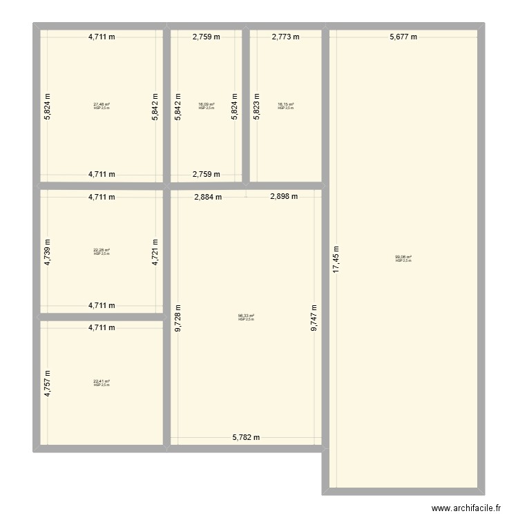 maison. Plan de 7 pièces et 260 m2