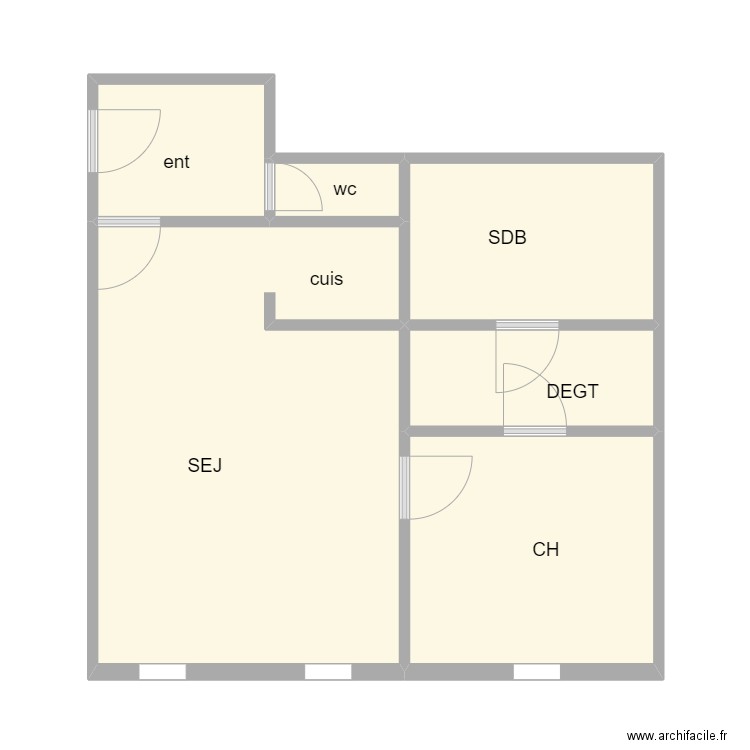 BUFFALAN 99 Reuilly. Plan de 6 pièces et 45 m2