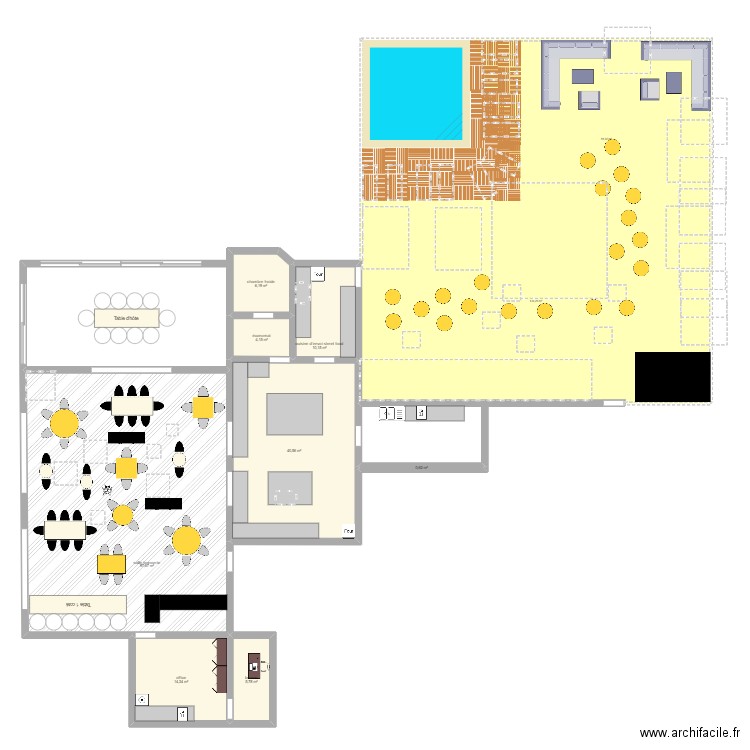 plan projet B. Plan de 8 pièces et 179 m2