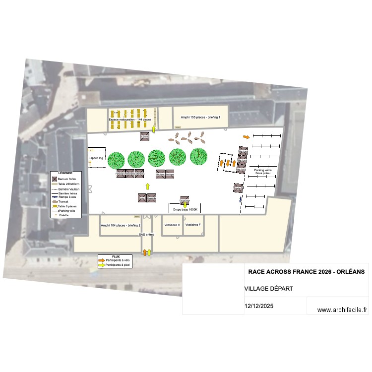 RAF26 - ORLÉANS DÉPART 1000K. Plan de 12 pièces et 3227 m2