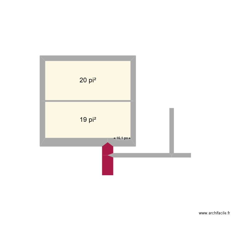 annie 1. Plan de 2 pièces et 4 m2