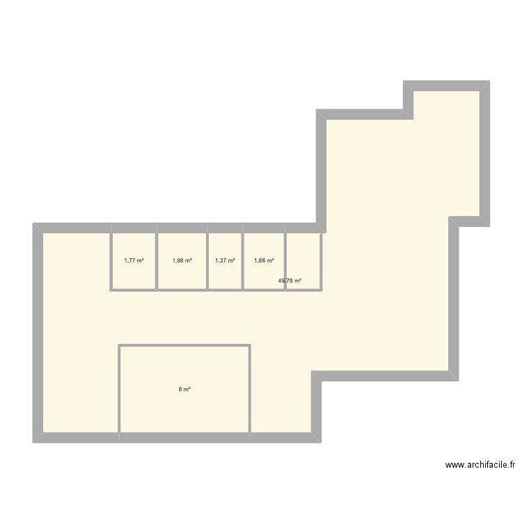 raynau. Plan de 6 pièces et 65 m2