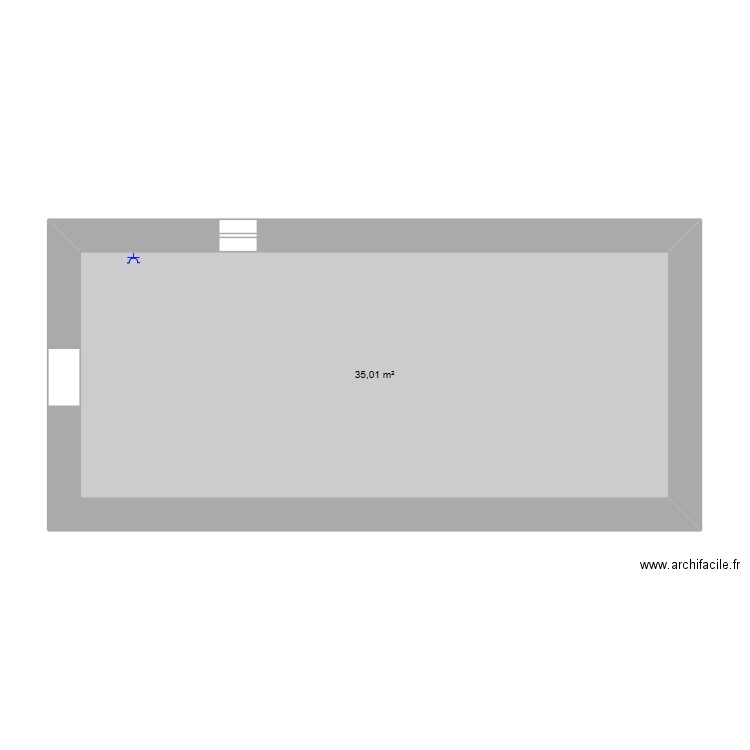maison. Plan de 1 pièce et 35 m2