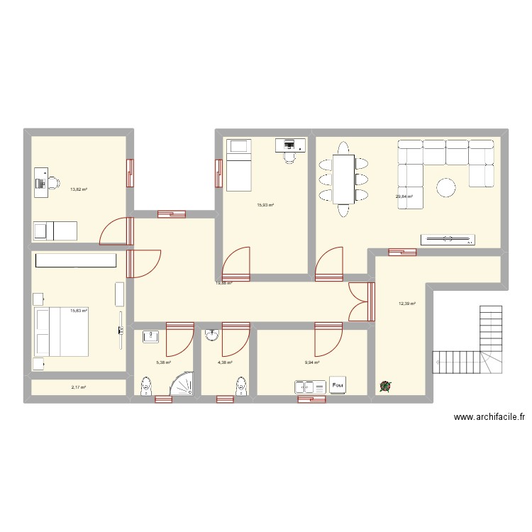 TEST2. Plan de 10 pièces et 129 m2