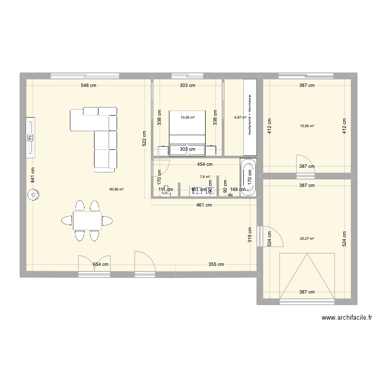 Maison Yo. Plan de 6 pièces et 120 m2