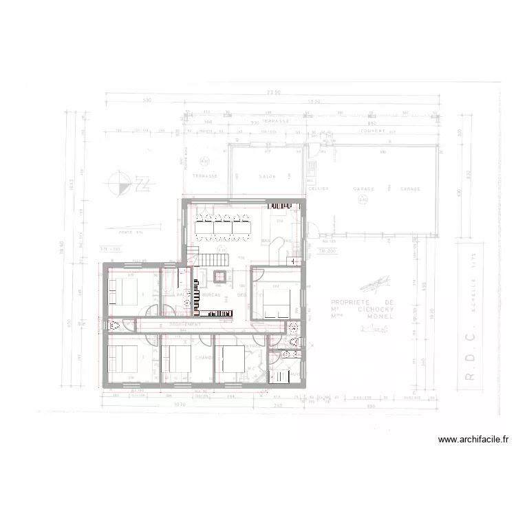 maison bis. Plan de 10  et 130 m²