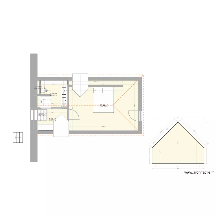 l'hirondelle. Plan de 9 et 59 m² l'hirondelle. Plan de 9 et 59 m²