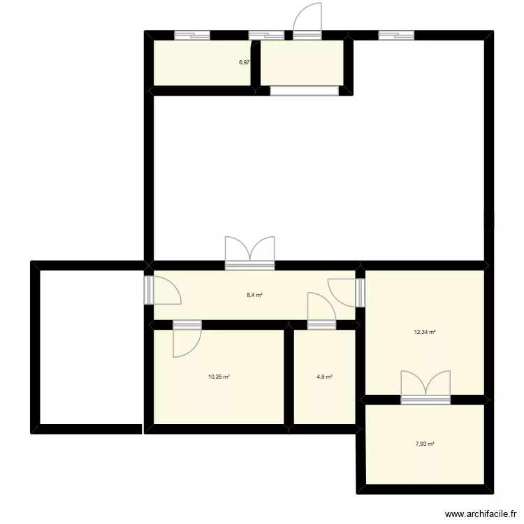 Maison congo. Plan de 6  et 51 m²