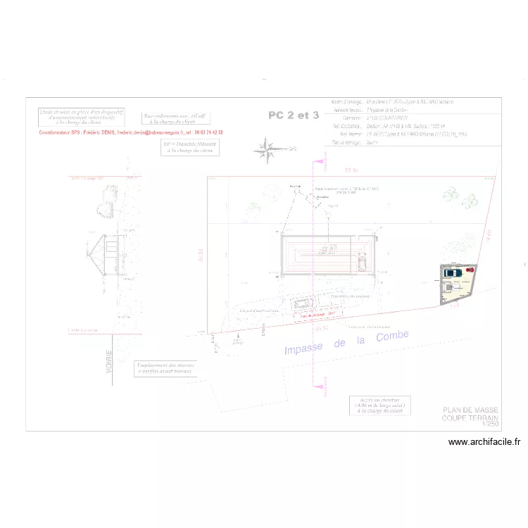 Plan de masse. Plan de 1 Pièce et 53 m²