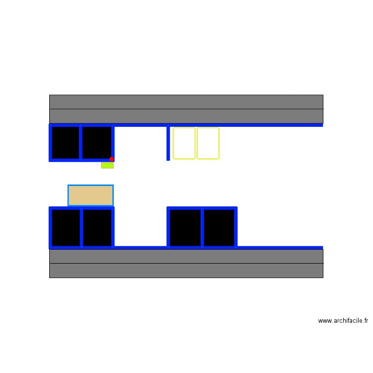 plan poste acier triselec. Plan de 6 pièces et 3 m2