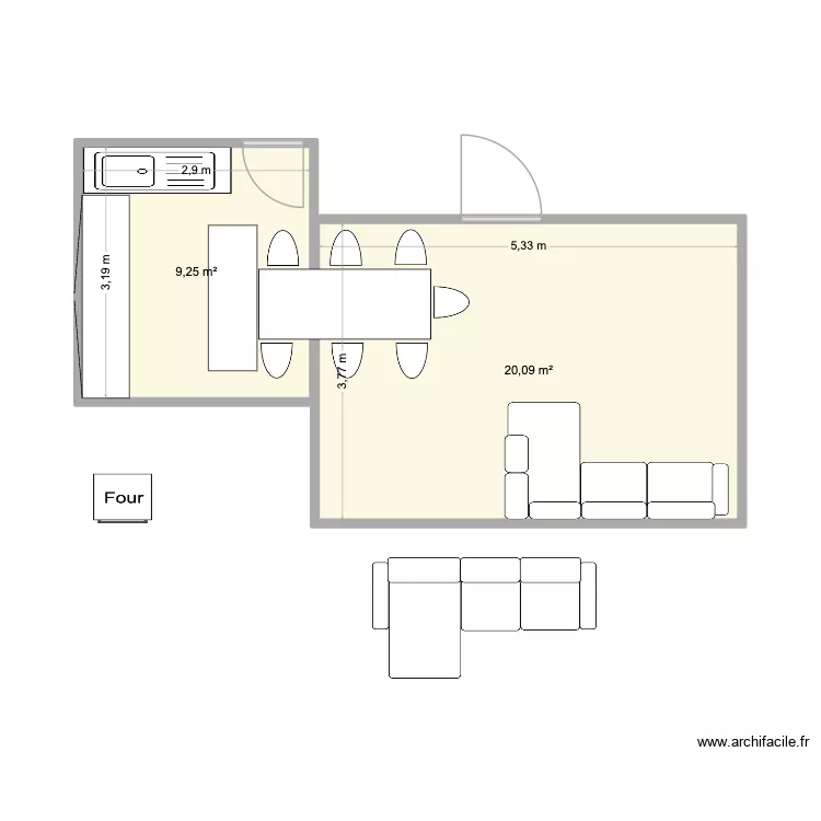 Paris 64. Plan de 2  et 29 m²