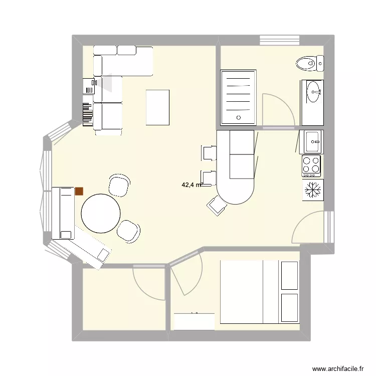 R3 planay. Plan de 1  et 42 m²