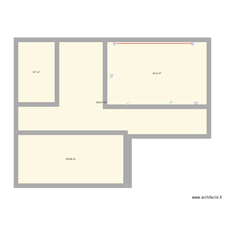 Test1. Plan de 4 pièces et 82 m2