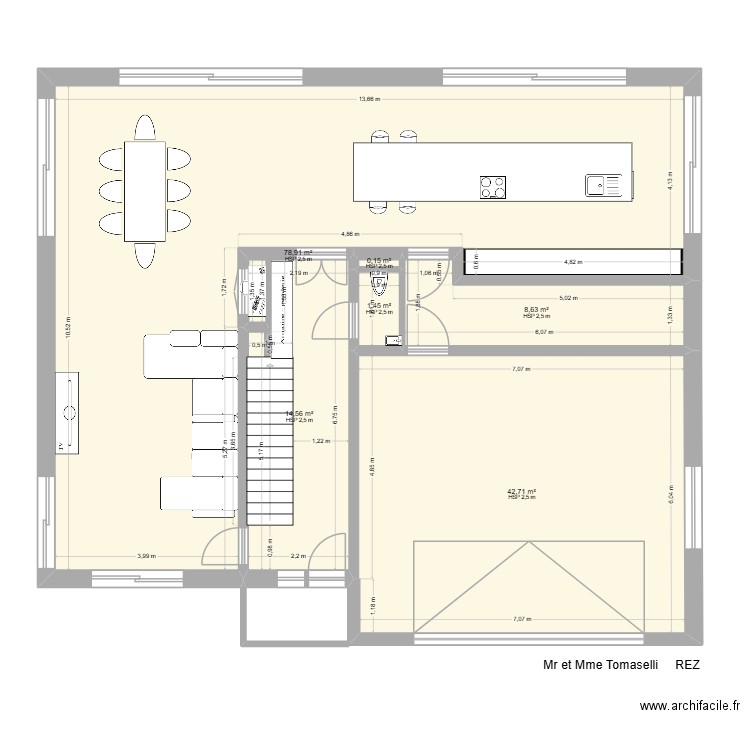 TOMASELLI P. Plan de 6 pièces et 146 m2