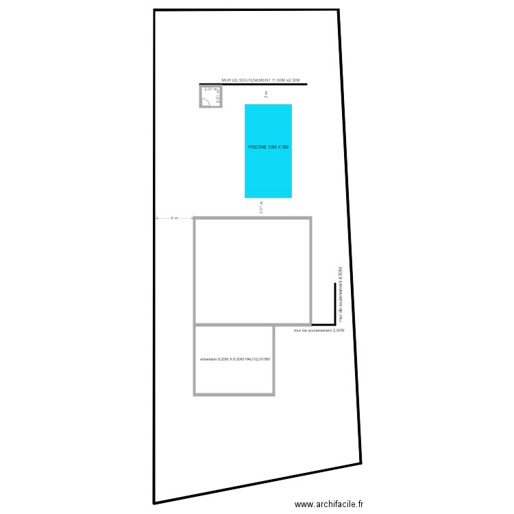 PLAN DE MASSE 41 EXTENSION. Plan de 4 pièces et 1249 m2