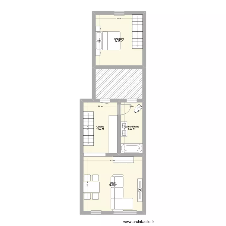 ACBOco53 / 1. Plan de 5 Pièces et 58 m²