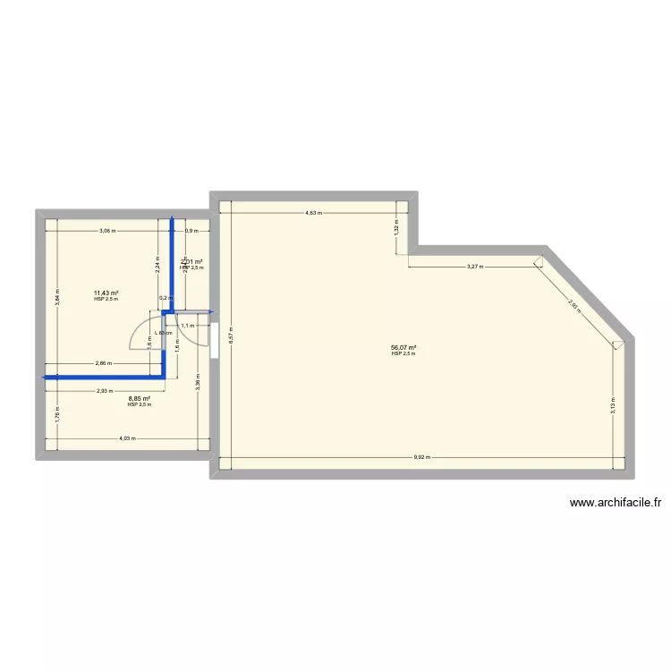 VIDAL version 1. Plan de 4  et 78 m²