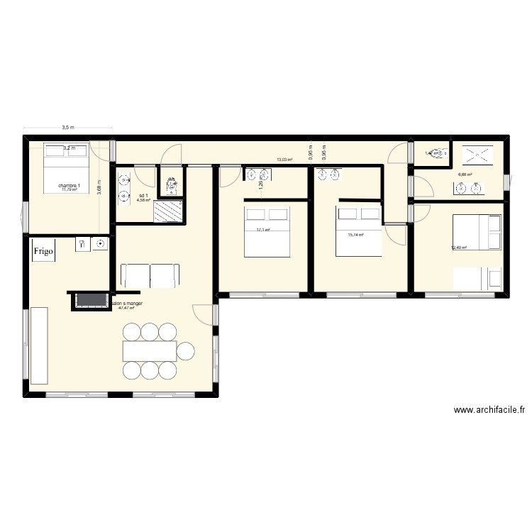 venday projet sav 3. Plan de 10 pièces et 131 m2