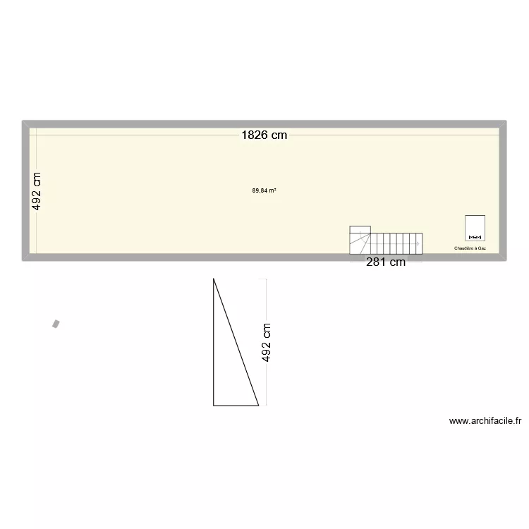 CABINET COMBLES. Plan de 1  et 90 m²