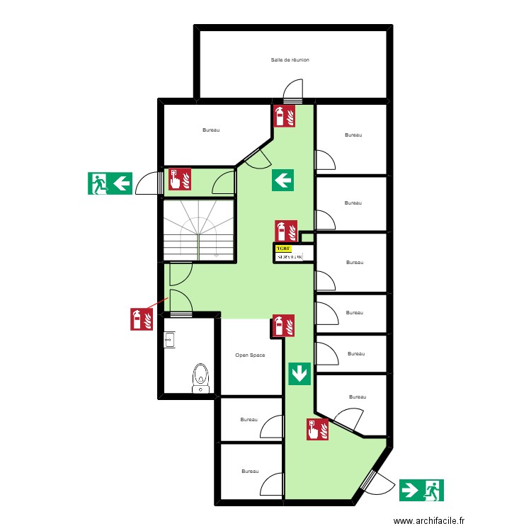 ARS Herriot. Plan de 17 pièces et 116 m2
