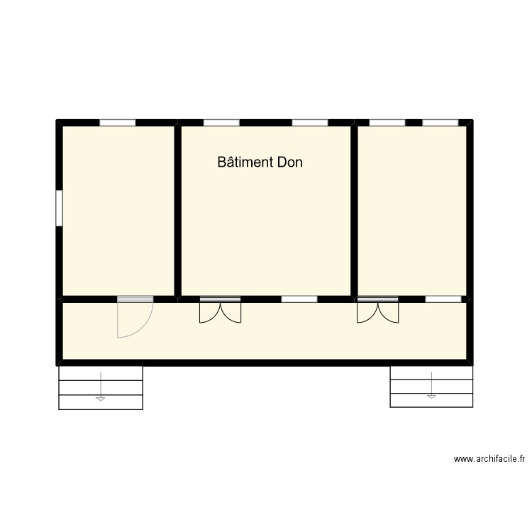 Maternité KONOHOUE P3. Plan de 4 pièces et 26 m2