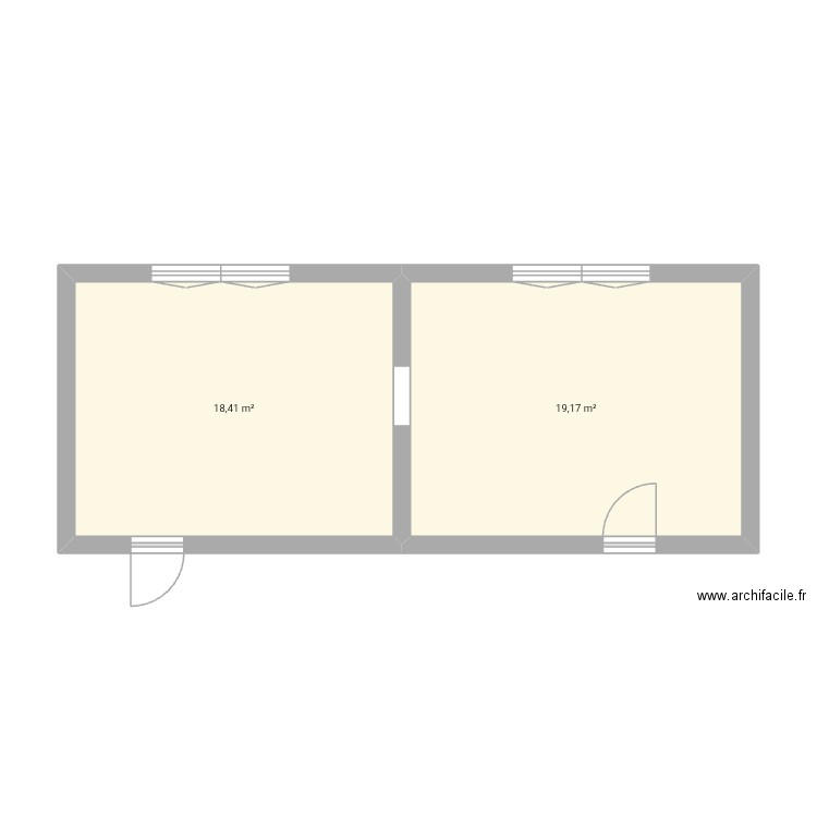 Plan restaurant.. Plan de 2 pièces et 38 m2