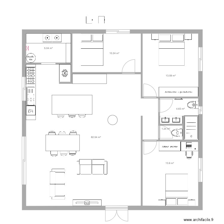 grange essai 2. Plan de 7 pièces et 111 m2