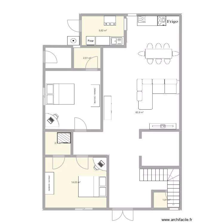 sebikotane RDC. Plan de 6  et 88 m²