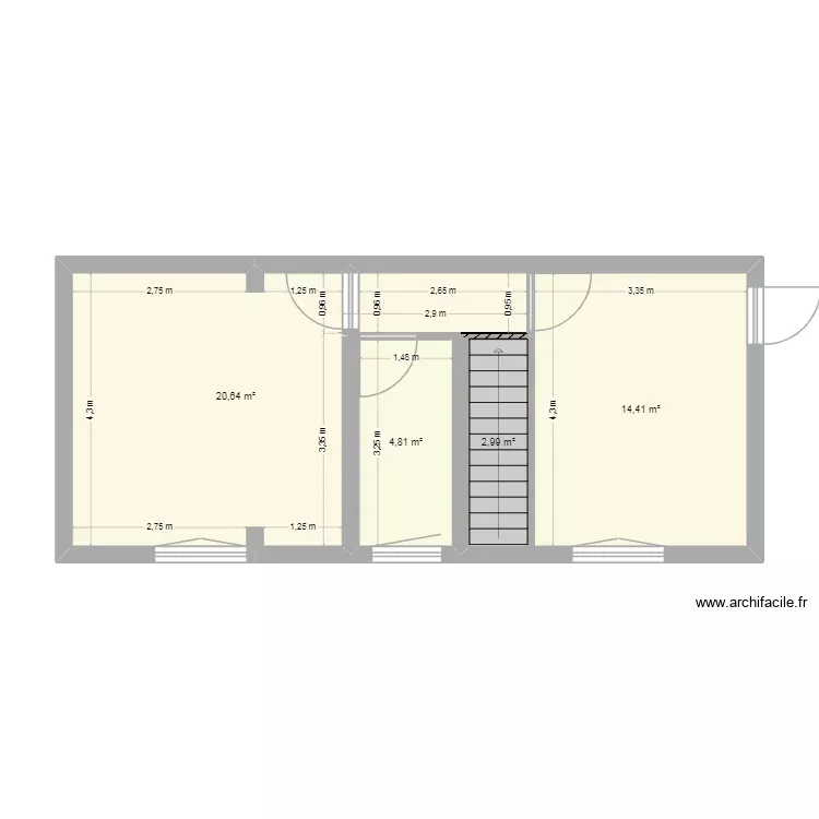 ETAGE 1. Plan de 4 Pièces et 43 m² ETAGE 1. Plan de 4 Pièces et 43 m²