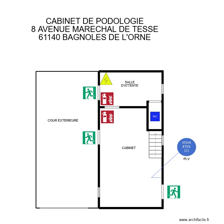 CABINET DE PODOLOGIE. Plan de 4 pièces et 66 m2