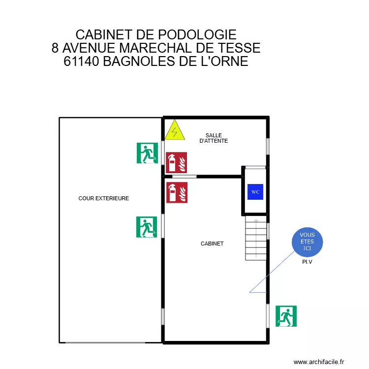 CABINET DE PODOLOGIE. Plan de 