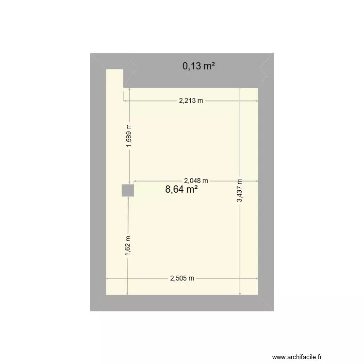 bureau chef infi perlon. Plan de 2  et 9 m²