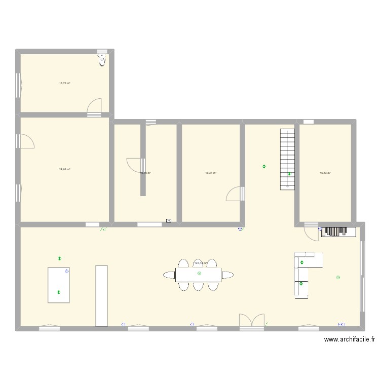 maison dornes. Plan de 6 pièces et 225 m2