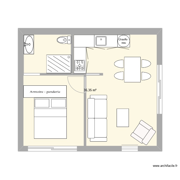 studio 1. Plan de 0 pièce et 0 m2