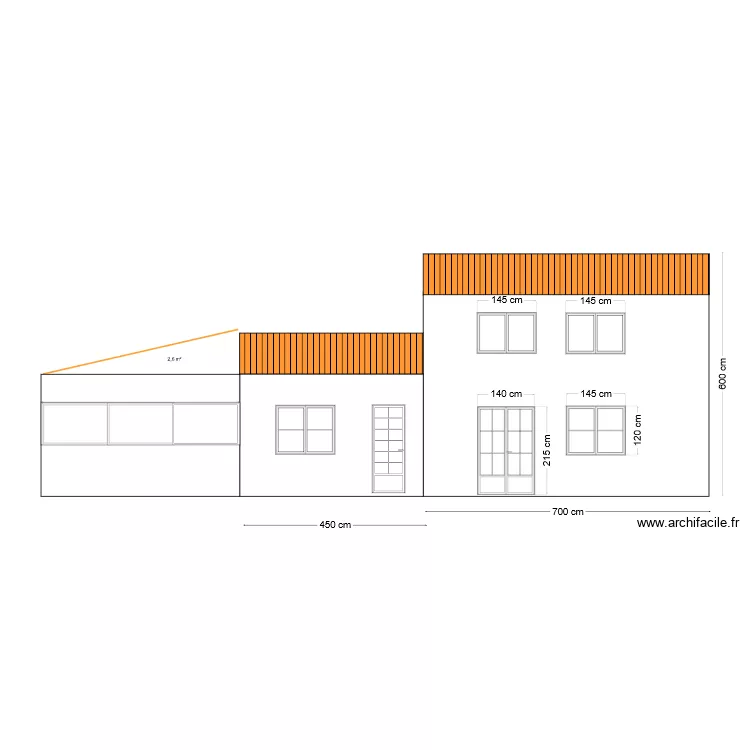 vue facade avant travaux 1. Plan de 