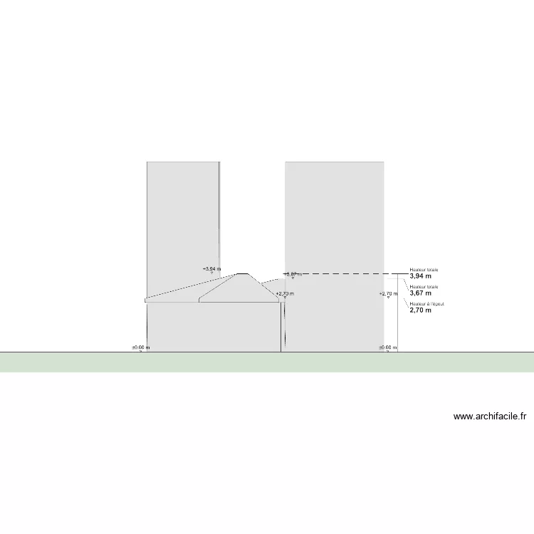 facades dp. Plan de 1 Pièce et 72 m² facades dp. Plan de 1 Pièce et 72 m²