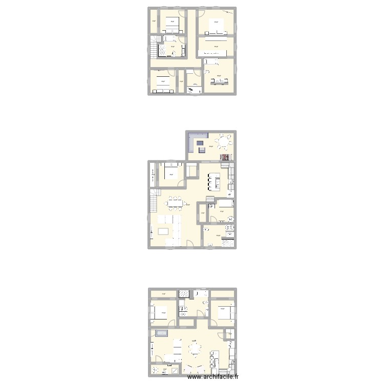 Maison 3. Plan de 22 pièces et 299 m2