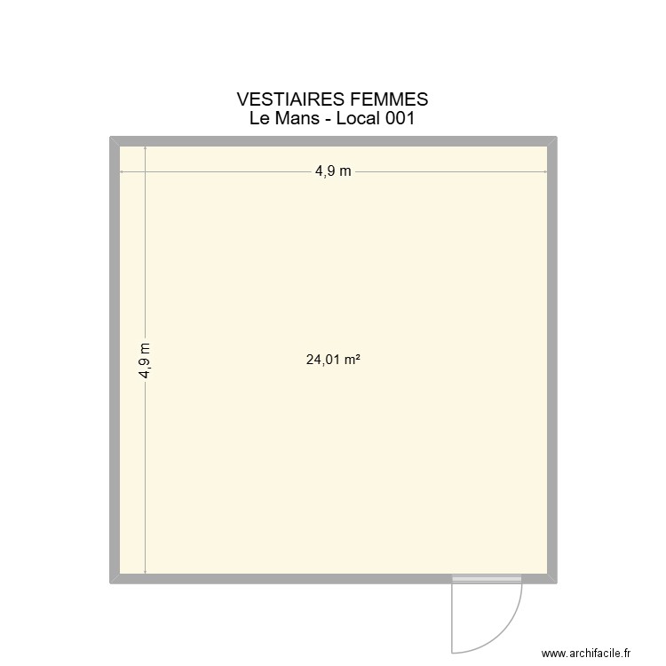 Le Mans - L001. Plan de 1 pièce et 24 m2