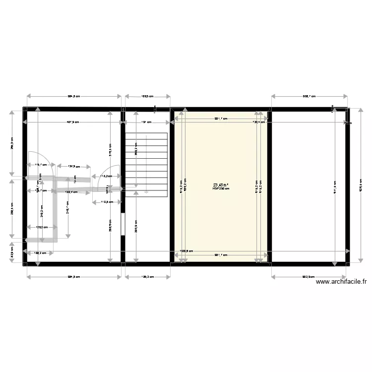 HERBEERT. Plan de 1  et 23 m²