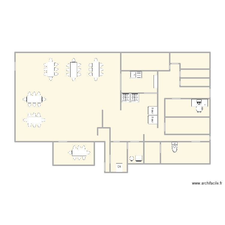 Plan de cuisine stage 2. Plan de 13 pièces et 89 m2