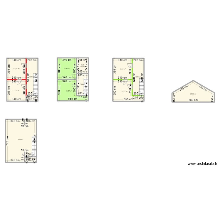 DARDART et LAURENCY. Plan de 14 pièces et 187 m2