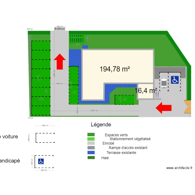 PROJET MAISON DE SANTE 13 places. Plan de 2 pièces et 211 m2