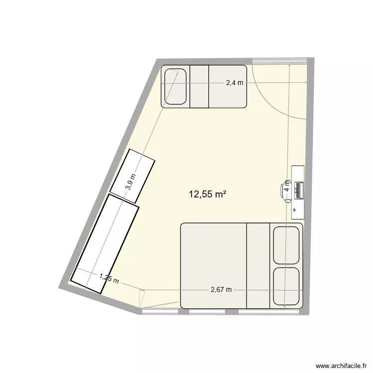 chembre 1. Plan de 1 et 13 m² chembre 1. Plan de 1 et 13 m²