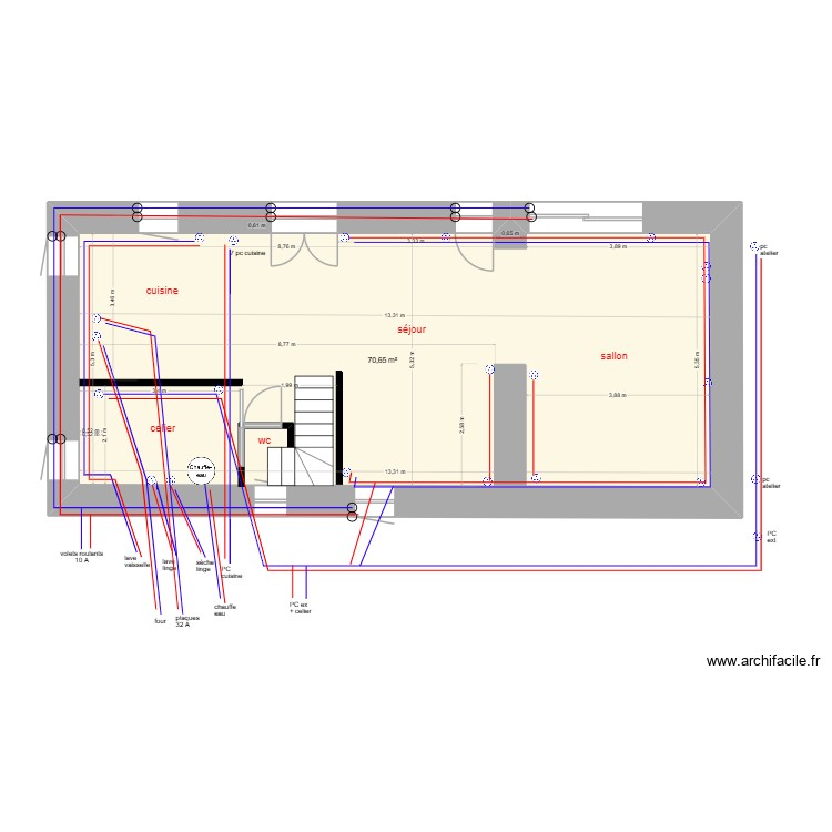 RDC &eacute;l&eacute;c divers. Plan de 0 pièce et 0 m2