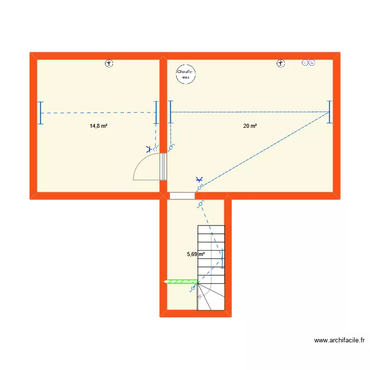 gueb cave. Plan de 3  et 40 m²