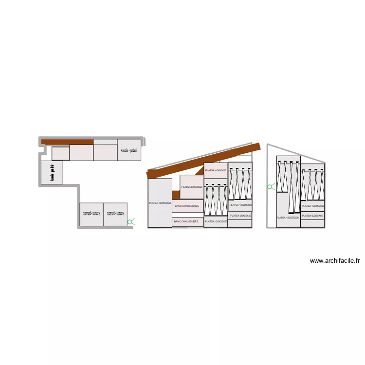 DRESSING 5. Plan de 4 Pièces et 8 m²