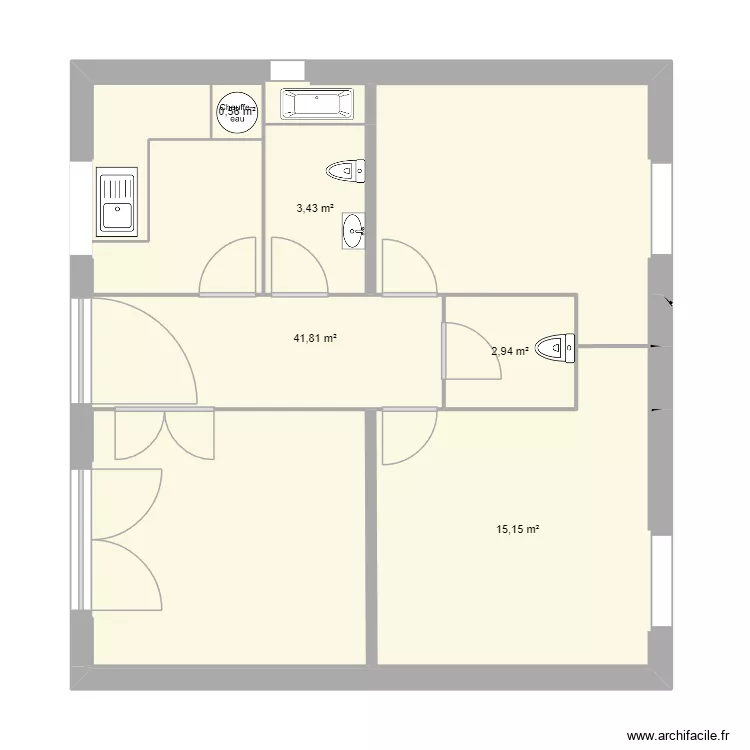 PREMIER PLAN TECHNO. Plan de 5  et 64 m²